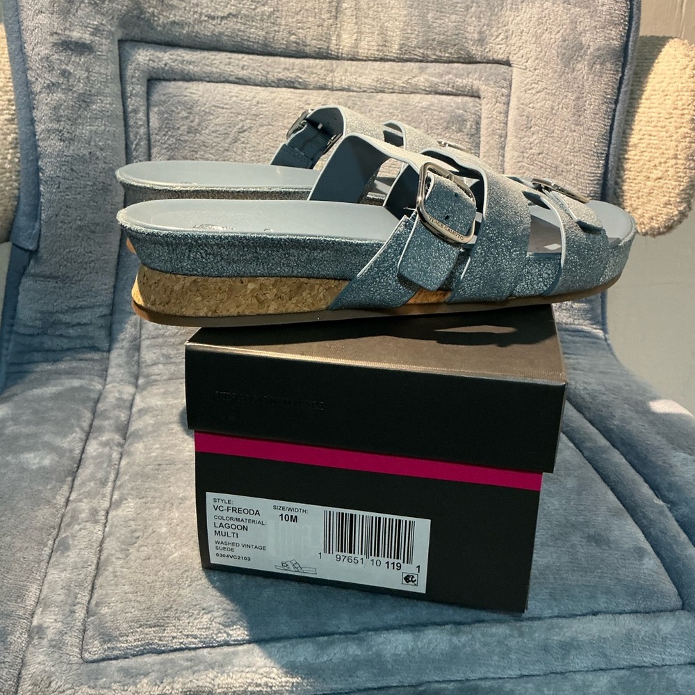 Vince Camuto Light Blue Glitter Sandals